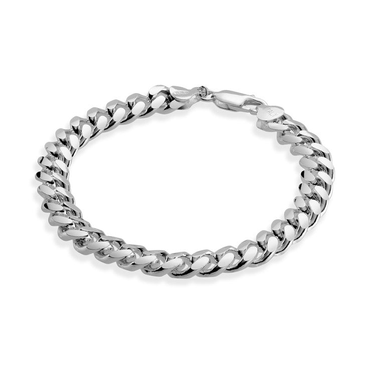 Sterling Silver Cuban Link Bracelet 9mm Wide