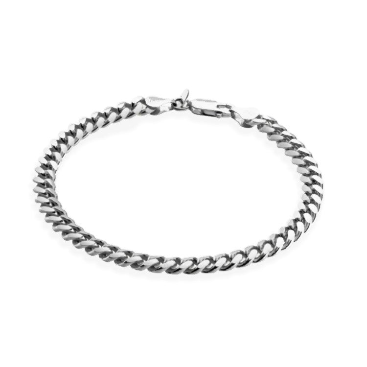 5mm Wide Sterling Silver Cuban Link Bracelet