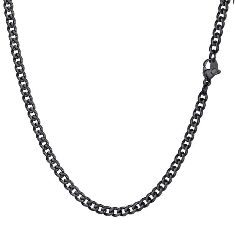 Stainless Steel Black IP Plated 5mmCurb Link Chain Necklace