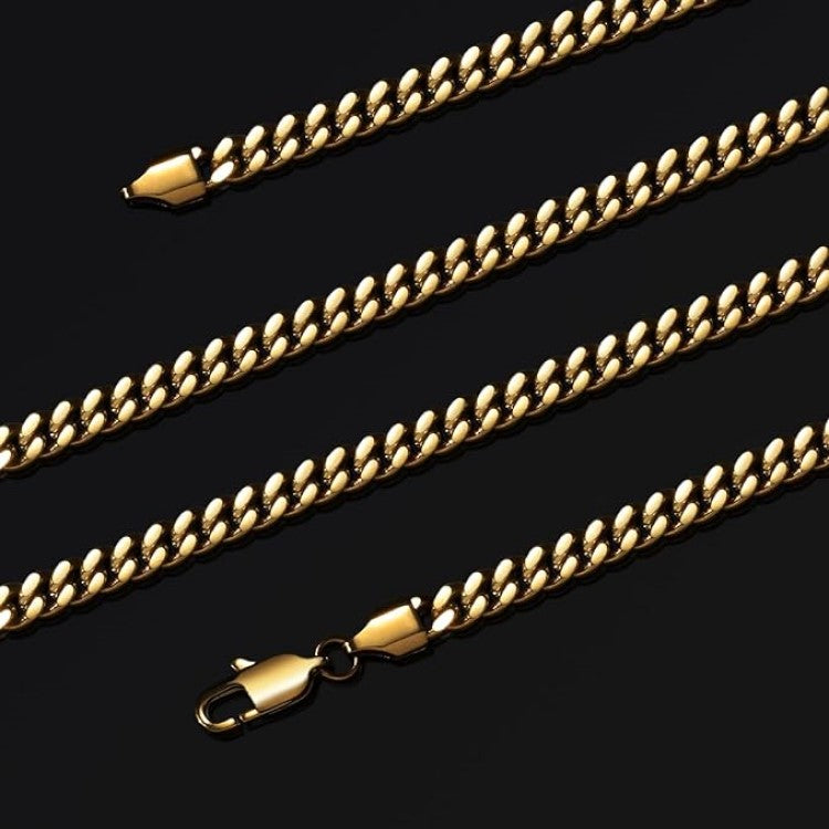 Stainless Gold Plated 5MM Cuban Link Varius Sizes Chains