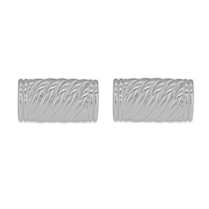 Hoxton London Silver Sterling Silver Cylindrical Twist Cufflinks