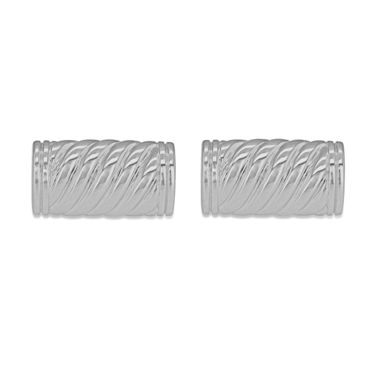 Hoxton London Silver Sterling Silver Cylindrical Twist Cufflinks