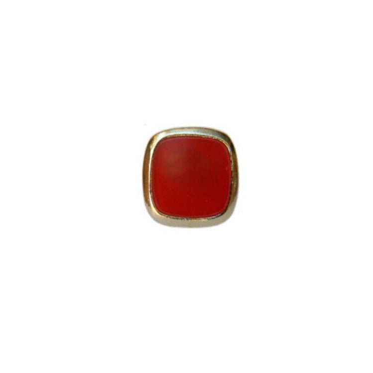 Dalaco Cornelian Stone Cushion-Cut Gold-Plated Tie Tac