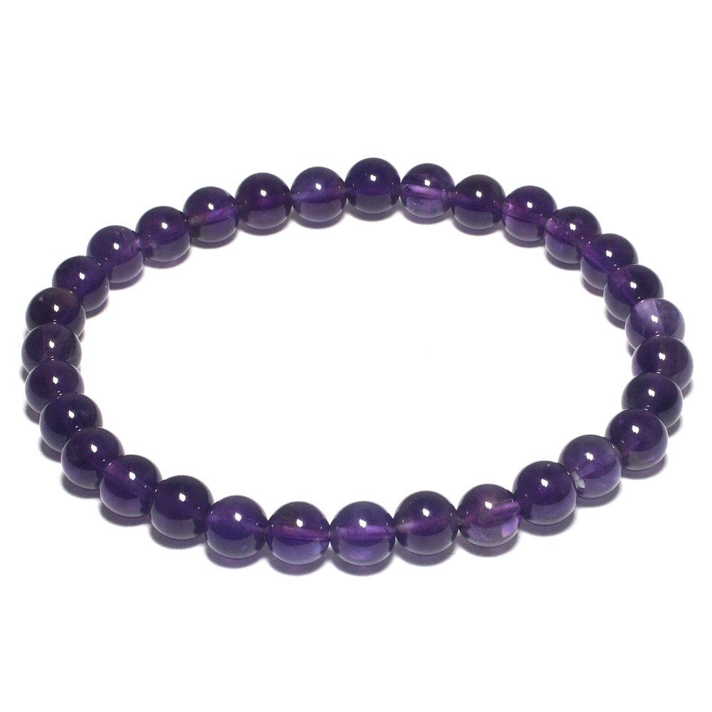 Natural Amethyst Stone Bead Bracelet