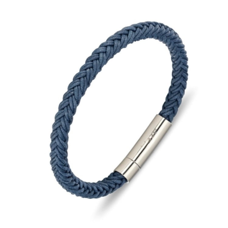 Blaze stainless steel men’s blue cord bangle