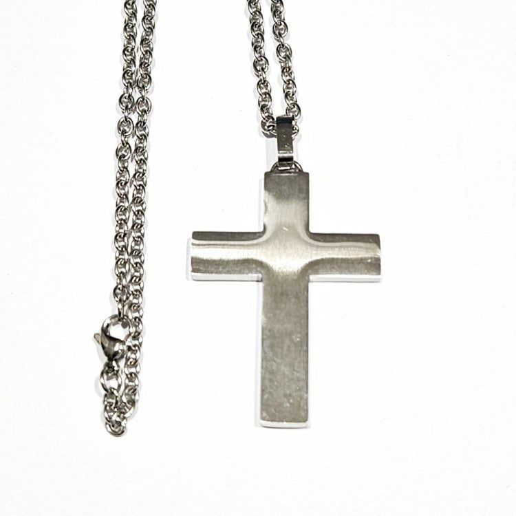 Stainless Steel Mother of Pearl Inlay Cross Necklace