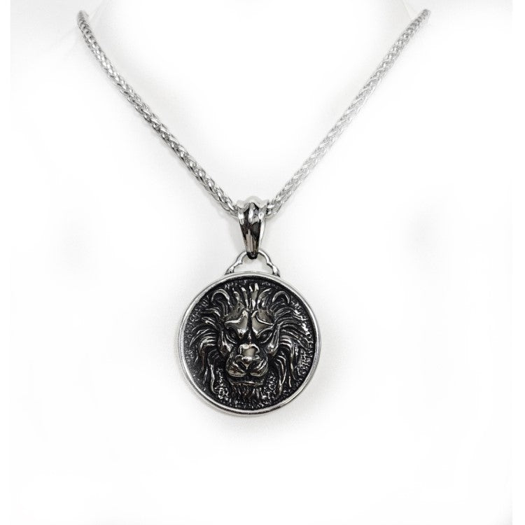 Two-Dimensional Nemean Lion Stainless Steel Pendant & Chain