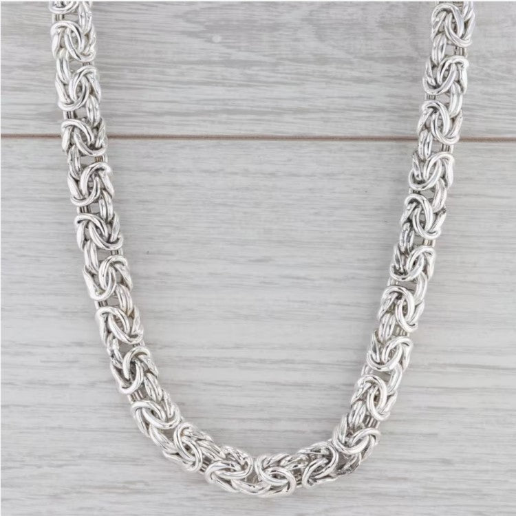 Sterling Silver Italian Byzantine Link Chain