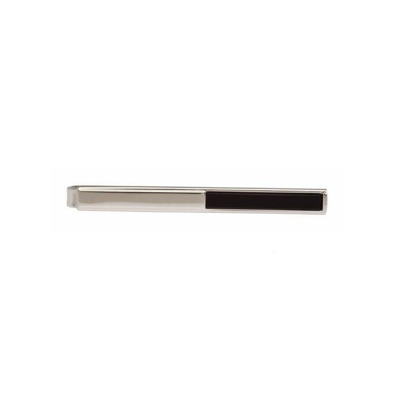 Dalaco Rhodium  Plated Half Onyx Tie Bars - Theodore Designs