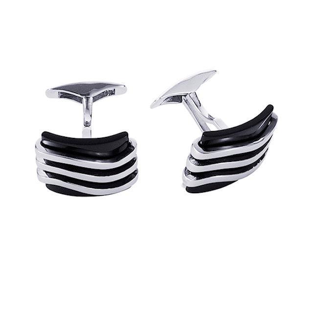 Cudworth Sterling Silver Black Agate Cufflinks - Theodore Designs