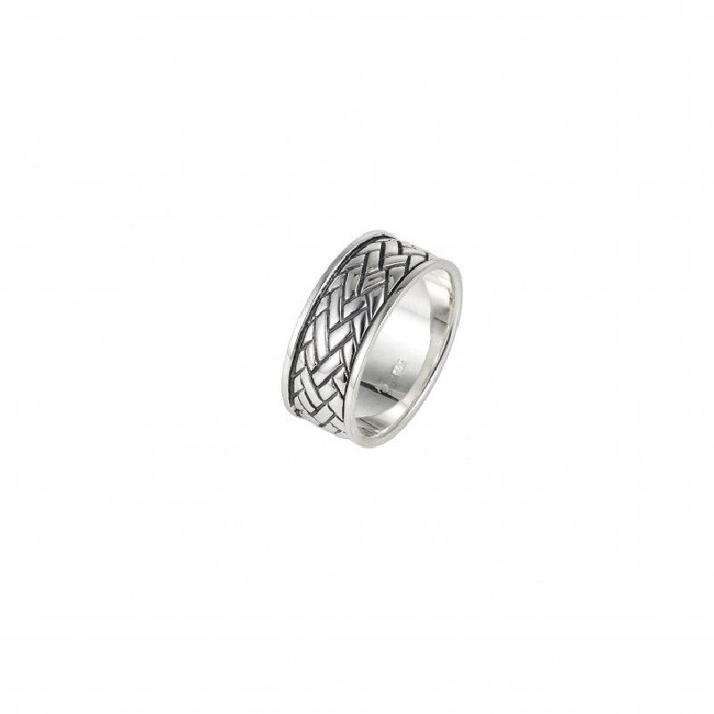 Cudworth Sterling Silver Ring with Celtic Centre Pattern - Theodore Designs