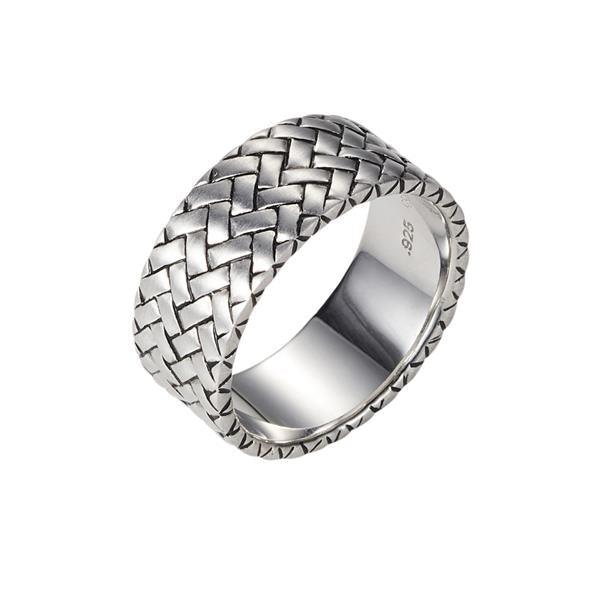 Cudworth Sterling Silver Woven Pattern Ring - Theodore Designs