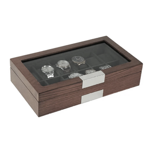 Theodore 12 slots Ebony wood and PU leather lining watch box - Theodore Designs