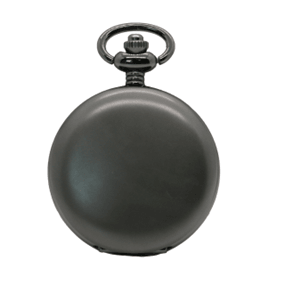 David Aster Gun Metal Quartz Full Hunter Pocket Watch - Theodore Designs