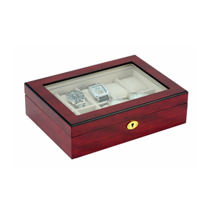 Theodore Matte Finish 10 Slots Wooden Watch Box with Gold Lock Key - Theodore Designs