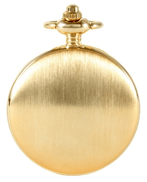 David Aster Gold Brushed Quartz Full Hunter Pocket Watch - Theodore Designs